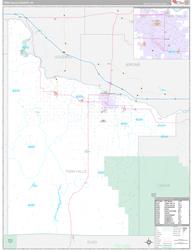 Twin Falls County, ID Wall Map Premium Style 2024
